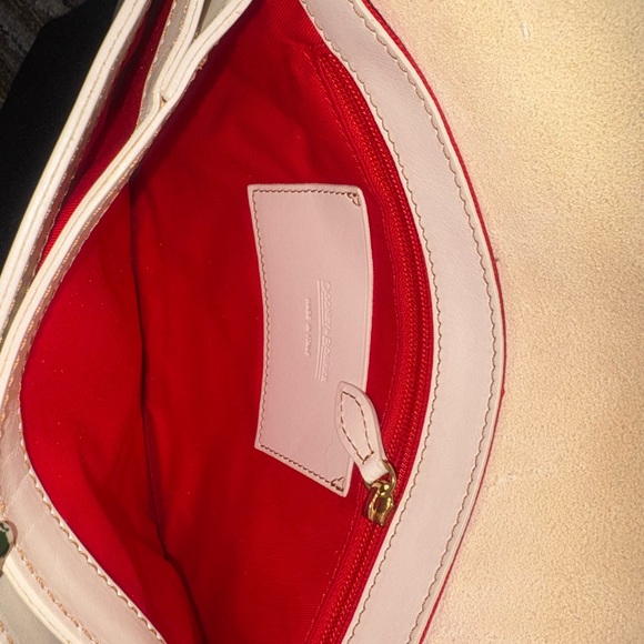 Dooney And Bourke Alto Cream Leather Saddle Crossbody Bag